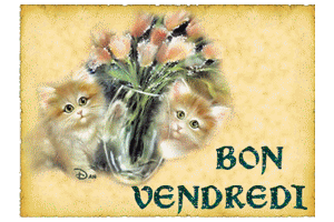 Gif animé Bon vendredi chats